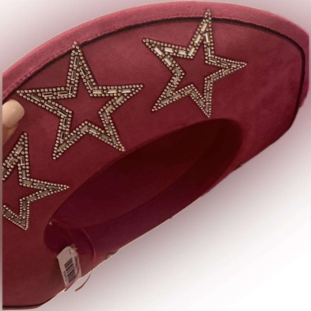 Pink Rhinestone Stars Embellished Women's Cowgirl Hat